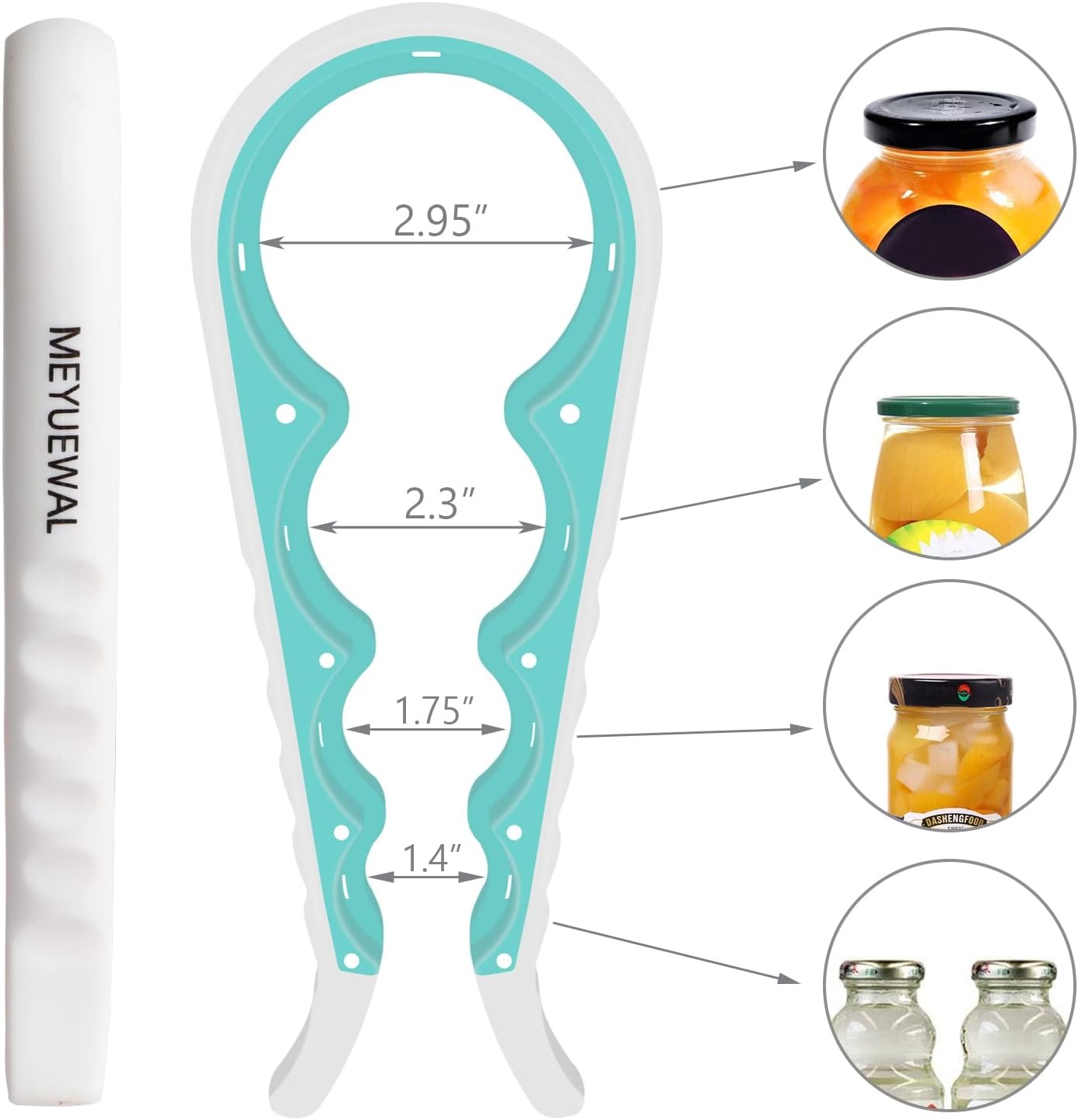 ar Opener Bottle Opener for Weak Hands, 5 in 1 Multi Function Can Opener Bottle Opener Kit with Silicone Handle Easy to Use for Children, Elderly and Arthritis Sufferers, Mutil Jar Opener Get Lids Off Easily