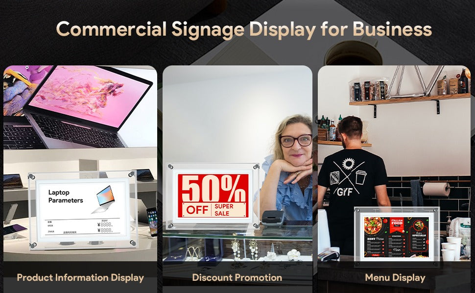 Amaboo Acrylic Digital Picture Frame, Newest Transparent Photo Frame Design Digital Photo Frame-IPS HD Screen 16GB Memory Auto Rotation Photo/Music/Video Playback 【5" & 7" & 10.1" inch WiFi Frameo】