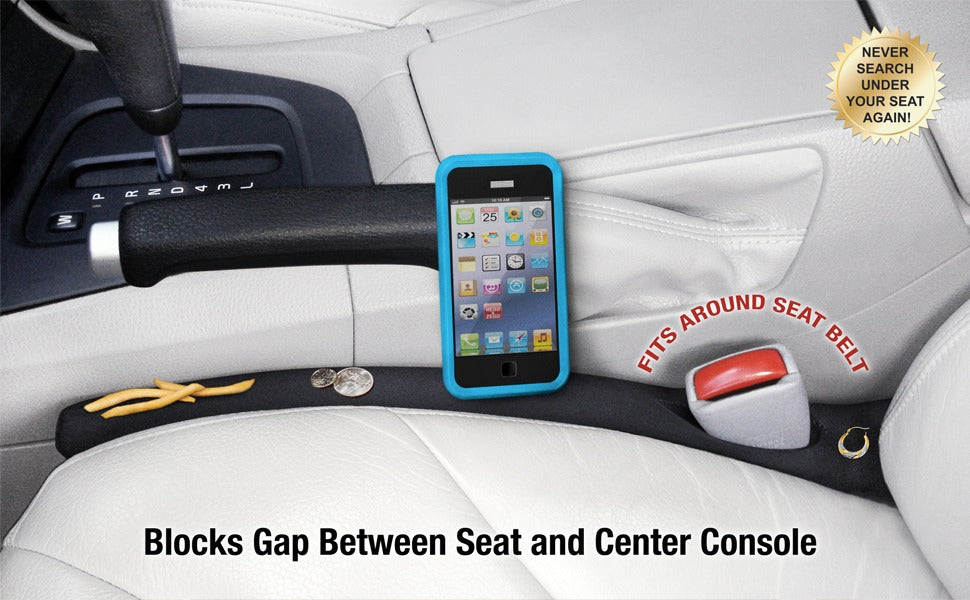 Car Drop Stop - The Original Patented Car Seat Gap Filler - Set of 2 and Slide Free Pad and Light 【17.95 x 5.04 x 2.6 inches】