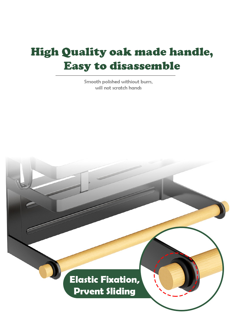 Magnetic Fridge Organizer, Magnetic Spice Rack for Refrigerator Magnetic Paper Towel Holder Magnetic Shelf Fridge Magnet Organizer Spice Rack Organizer Kitchen Organization Kitchen Storage Black