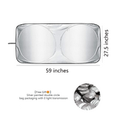 Car Windshield Sunshade Cover. Light Reflect. Blocks Heat and Sun. Foldable Sun Shield 【Medium Size: 59 x 27.5 inches】