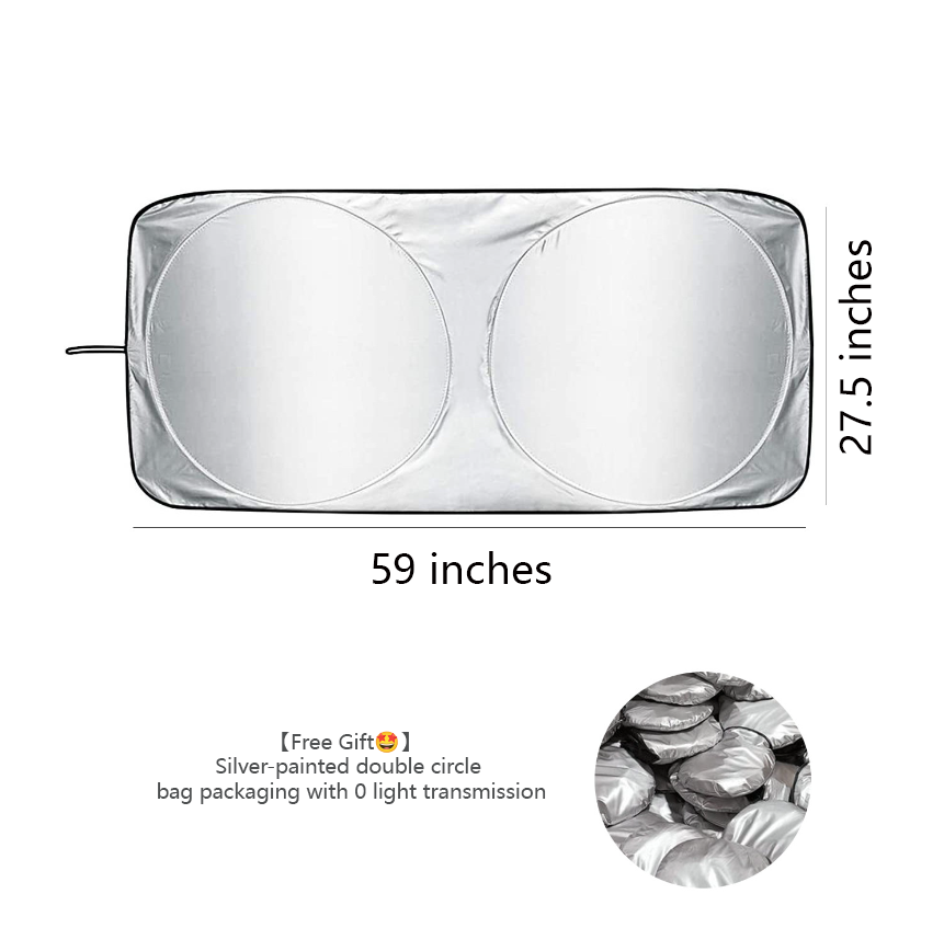 Car Windshield Sunshade Cover. Light Reflect. Blocks Heat and Sun. Foldable Sun Shield 【Medium Size: 59 x 27.5 inches】