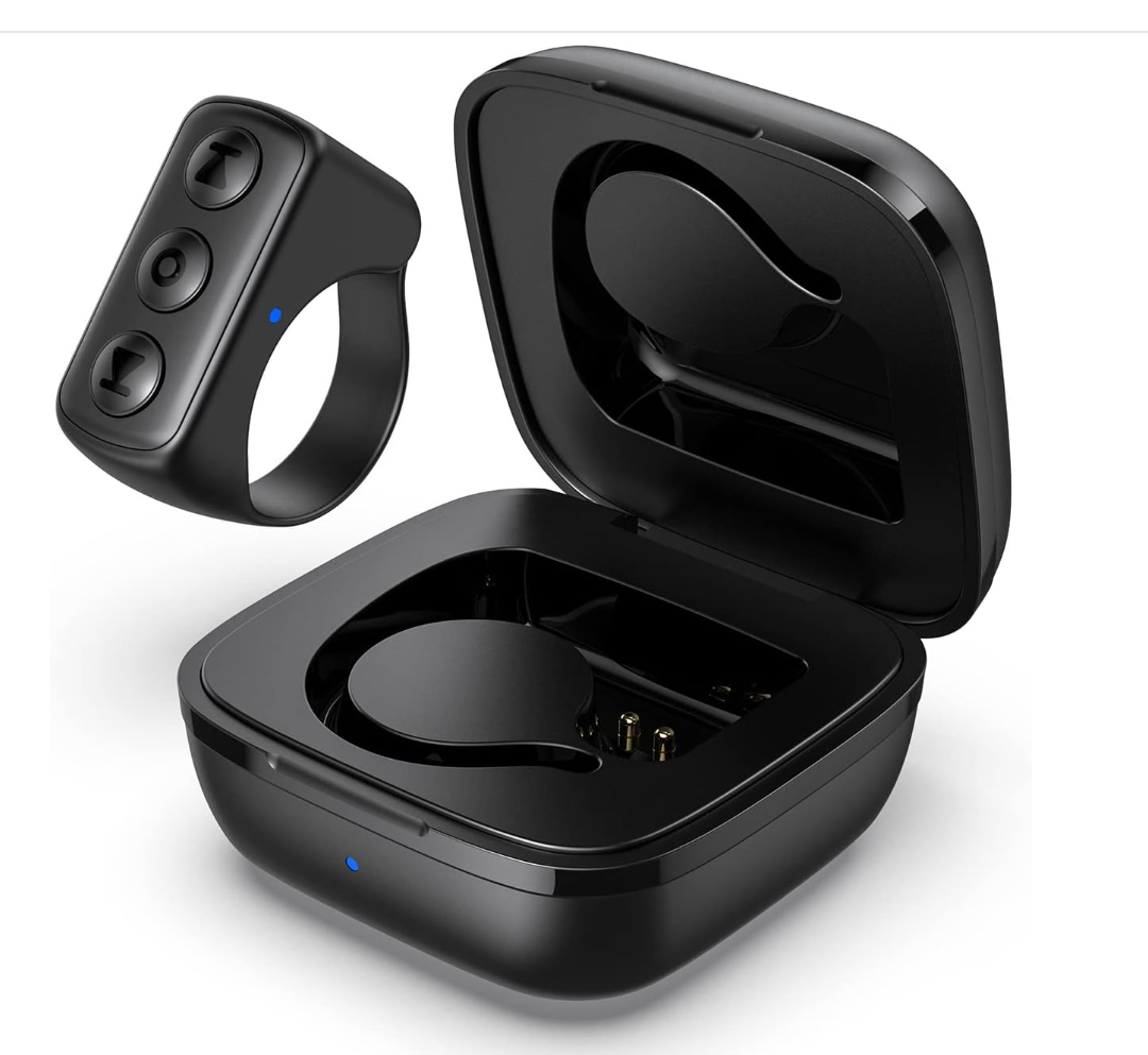 Tiktok Remote Control TIK Tok Scrolling Ring, Finger Remote for Tiktok Short Video Remote Controller, Bluetooth Remote for Android iPhone iPad, Kindle APP Page Turner - Not for Kindle Devices (Black)