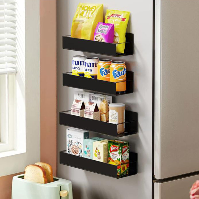 REALINN Magnetic Spice Rack Organizer, Moveable Fridge Spice Shelves, Space Saver for Refrigerator and Microwave Oven, Metal Refrigerator Shelf