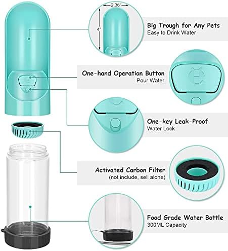 Portable Pet Water Bottle, Travel Water Cup Dispenser for Dogs Cats Small Animals, Antibacterial Drawer-Style Reversible & Lightweight Leak Proof BPA Free Food Grade Outdoor Drink Bottle Bowl