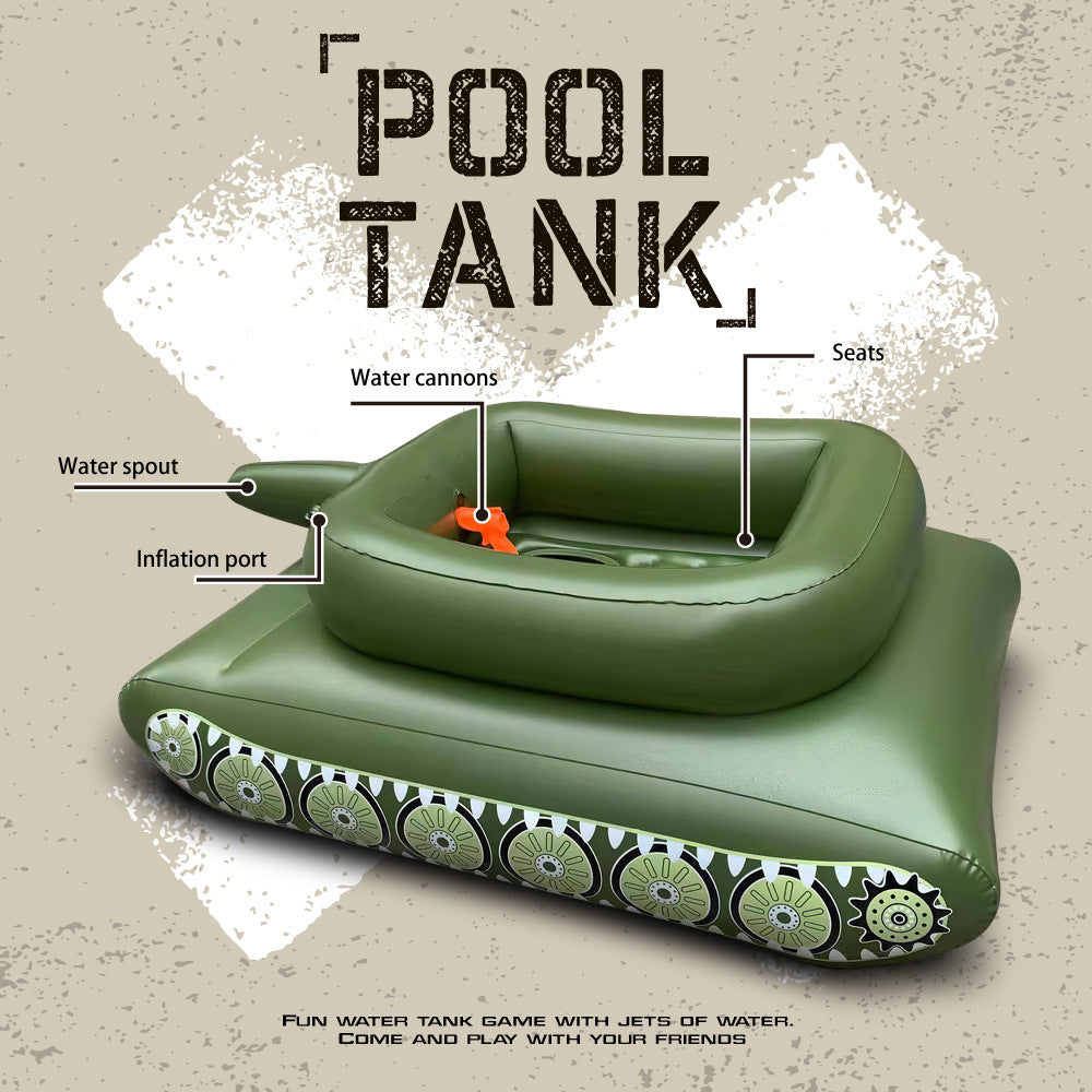 Tank Pool Floats Adult Inflatable Tank Pool Float With Water Cannon, Army Tank Pool Lounger Floaties With Squirt Water Gun, Kids Tank Pool Floats With Blast,Summer Fun Pool Beach Lake Game Battle Toys 【Adult & Kids Size】