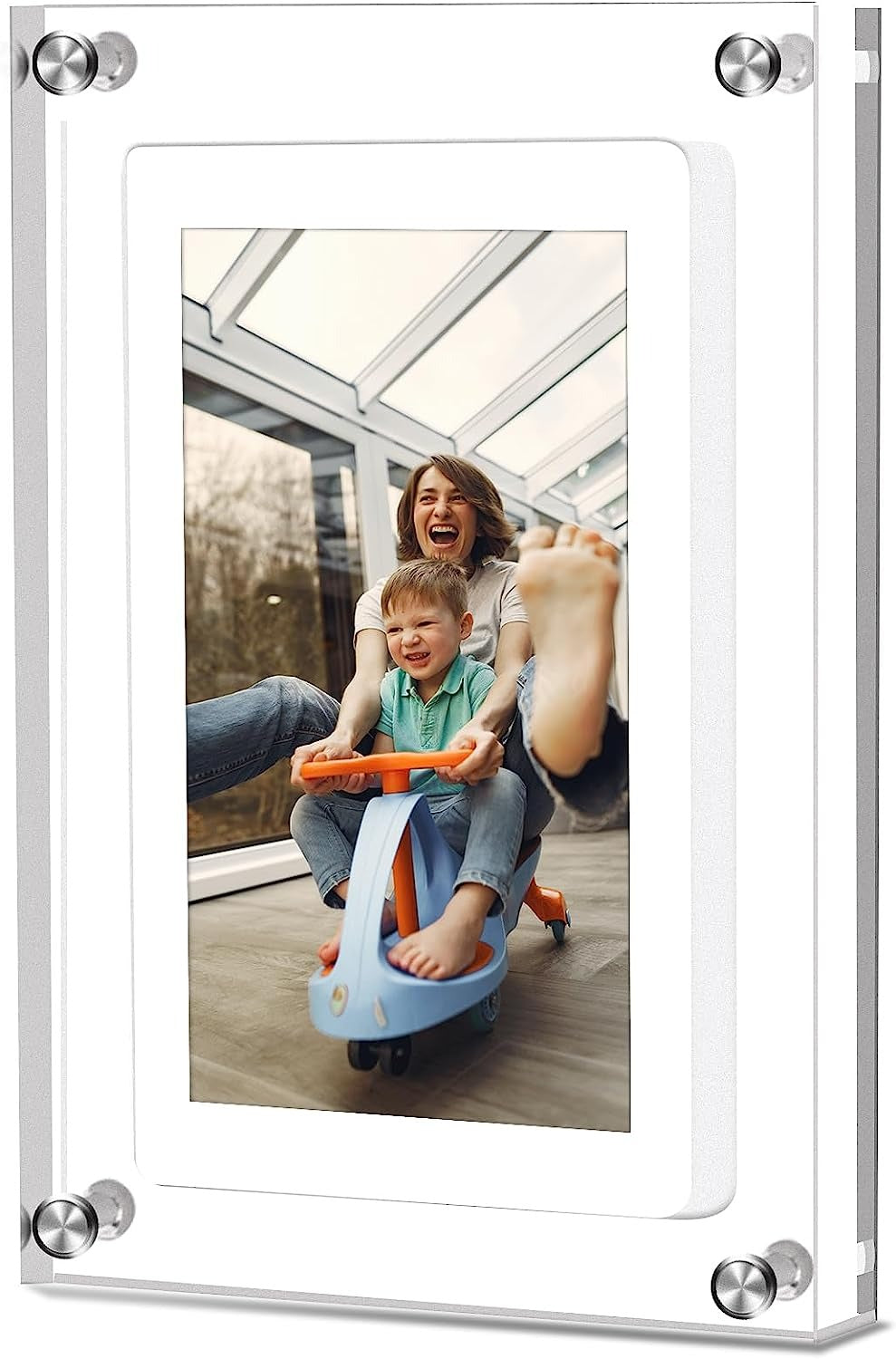 Amaboo Acrylic Digital Picture Frame, Newest Transparent Photo Frame Design Digital Photo Frame-IPS HD Screen 16GB Memory Auto Rotation Photo/Music/Video Playback 【5" & 7" & 10.1" inch WiFi Frameo】