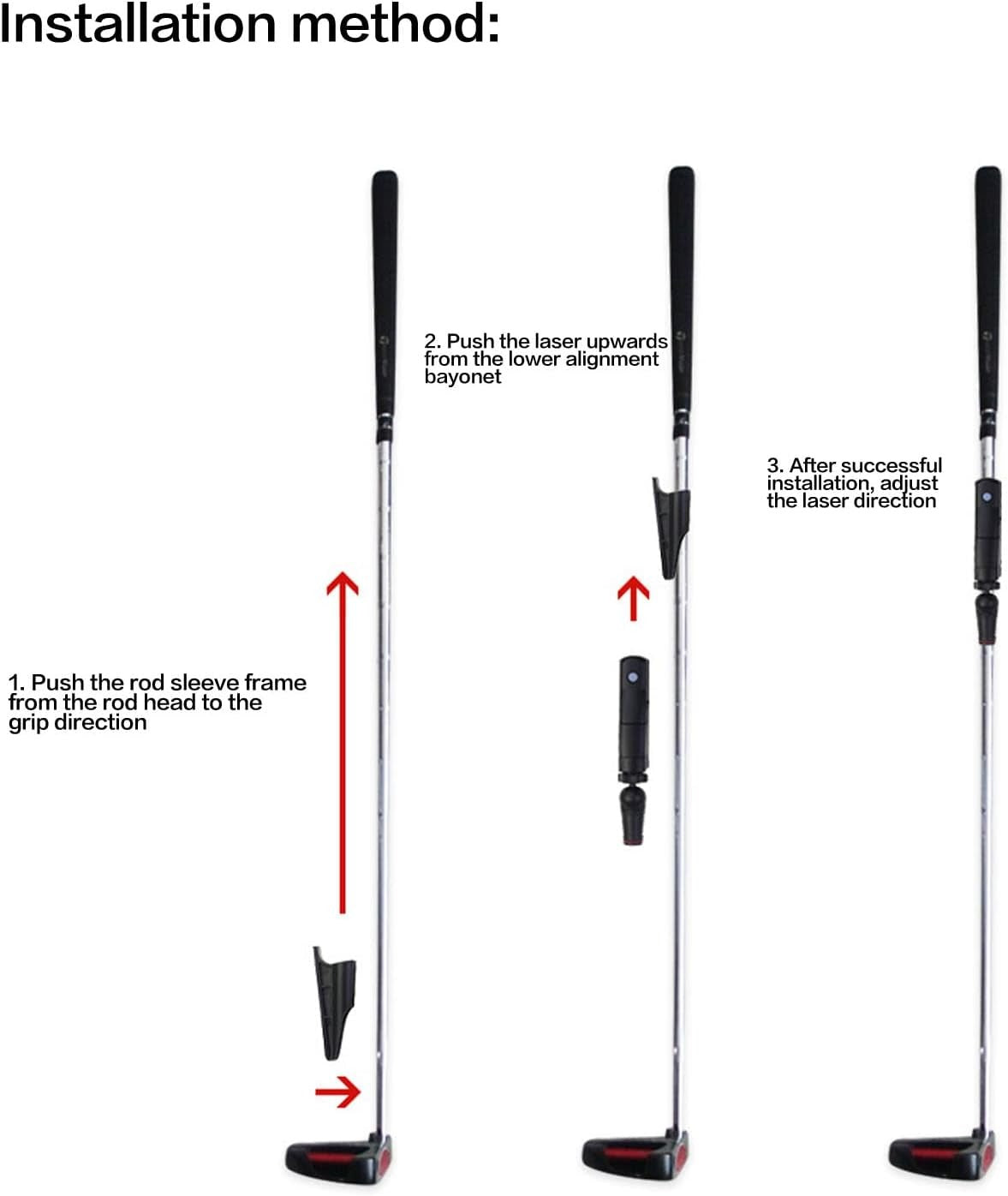 Golf Putter Laser Sight Pointer Golf Training Aids for Putting Practice Swinging Plane Corrector Posture Indicator Laser Red Line Pointer Portable Putter