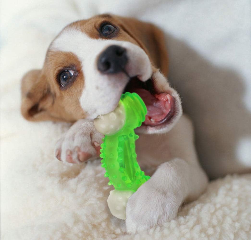 Dog Bone Shape Chew Toy,  Dog Toothbrush Toy Brushing Stick Pet Molar Toothbrush for Dog Puppy Tooth Healthcare Teeth Cleaning Chew Toy Brush