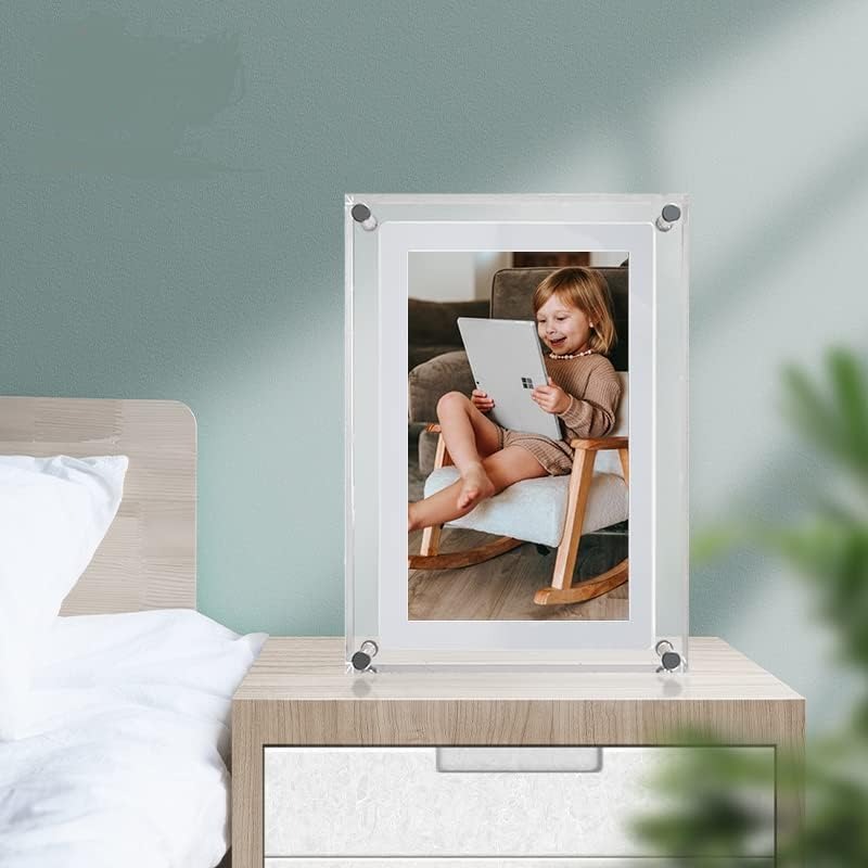 Amaboo Acrylic Digital Picture Frame, Newest Transparent Photo Frame Design Digital Photo Frame-IPS HD Screen 16GB Memory Auto Rotation Photo/Music/Video Playback 【5" & 7" & 10.1" inch WiFi Frameo】