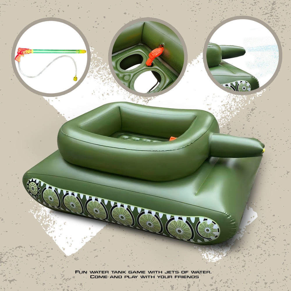 Tank Pool Floats Adult Inflatable Tank Pool Float With Water Cannon, Army Tank Pool Lounger Floaties With Squirt Water Gun, Kids Tank Pool Floats With Blast,Summer Fun Pool Beach Lake Game Battle Toys 【Adult & Kids Size】
