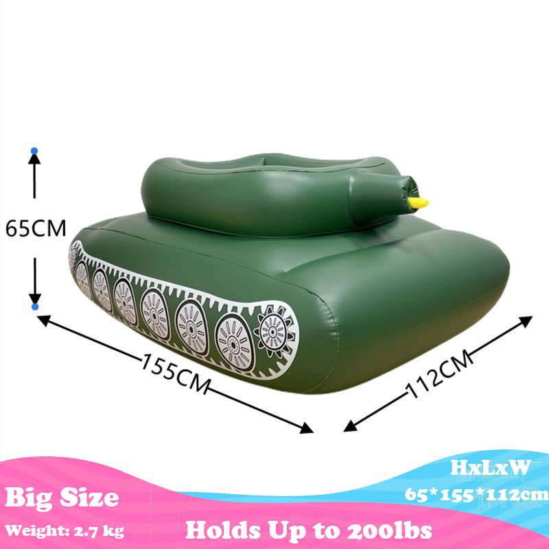Tank Pool Floats Adult Inflatable Tank Pool Float With Water Cannon, Army Tank Pool Lounger Floaties With Squirt Water Gun, Kids Tank Pool Floats With Blast,Summer Fun Pool Beach Lake Game Battle Toys 【Adult & Kids Size】