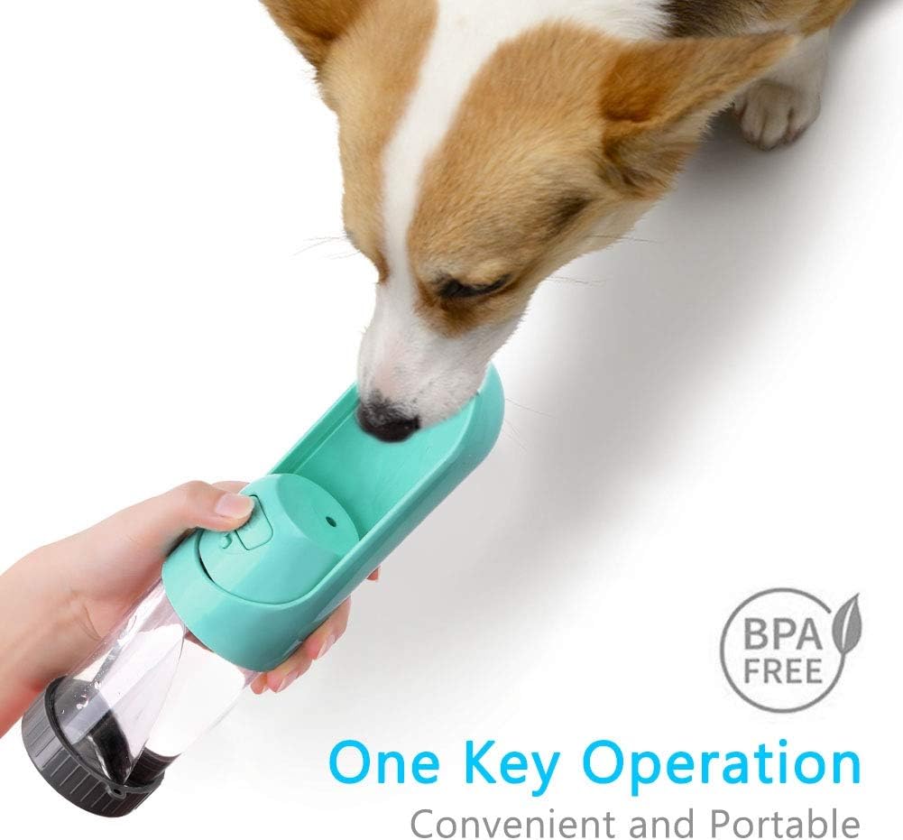 Portable Pet Water Bottle, Travel Water Cup Dispenser for Dogs Cats Small Animals, Antibacterial Drawer-Style Reversible & Lightweight Leak Proof BPA Free Food Grade Outdoor Drink Bottle Bowl