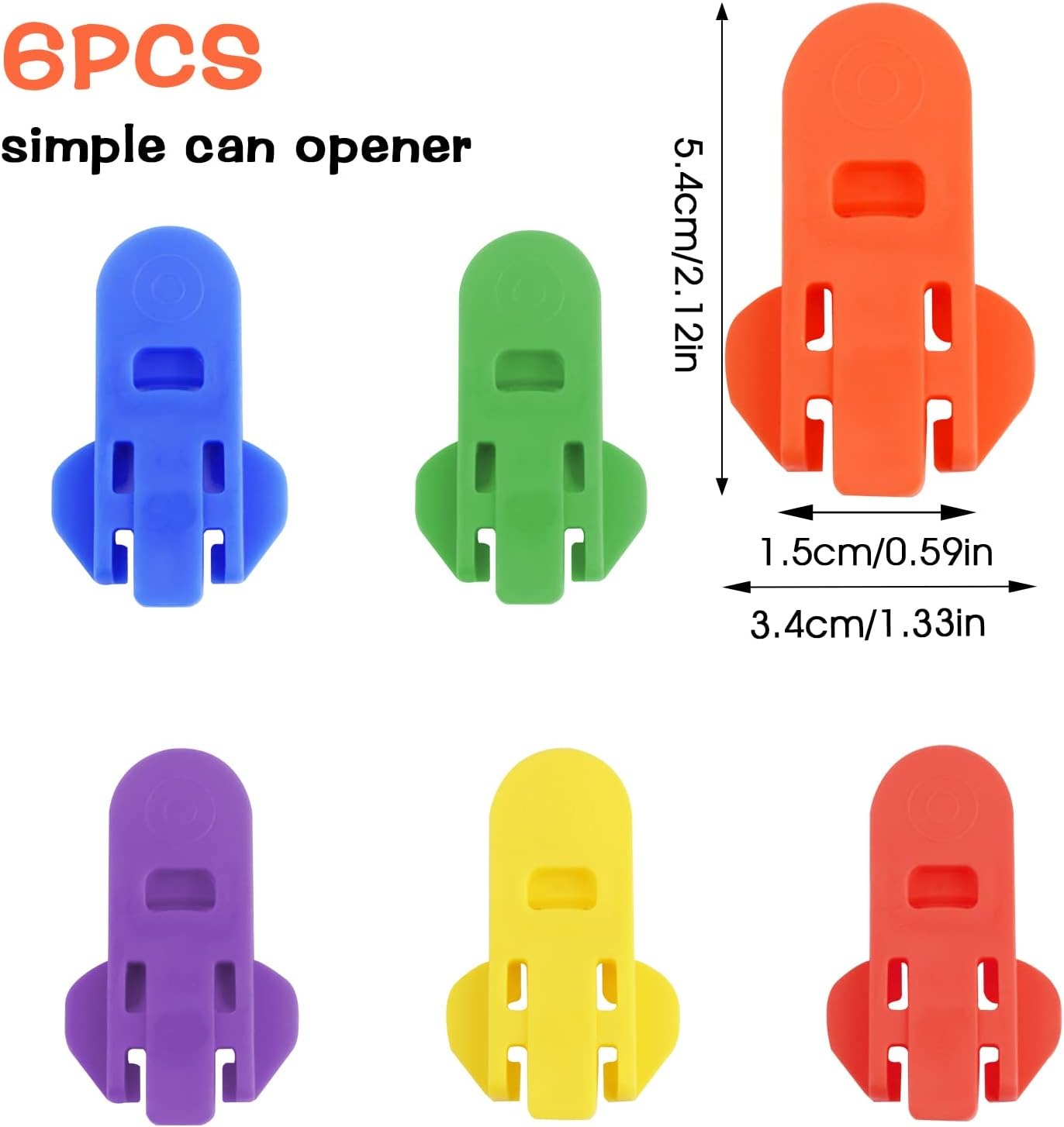 Manual Easy Can Opener, 6 Pack Colorful Soda Beer Can Opener & Beverage Can Cover Protector, Premium Plastic Shields Can Openers for Pop, Coke, Beer, Soda, Drink Aluminum Beverage