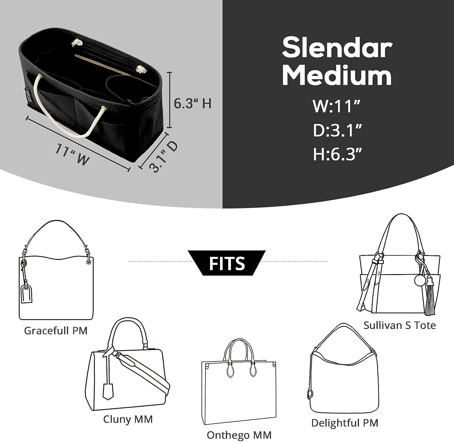 Purse Organizer Insert for Handbags, Softened Felt Bag Insert Organizer for Tote, Handbag Organizer Compatible with LV, Coach, MK, Kate Spade, Goyard, Longchamp, Felt Bag organizer with zipper, Handbag & Tote Shaper, For Speedy Neverfull Tote