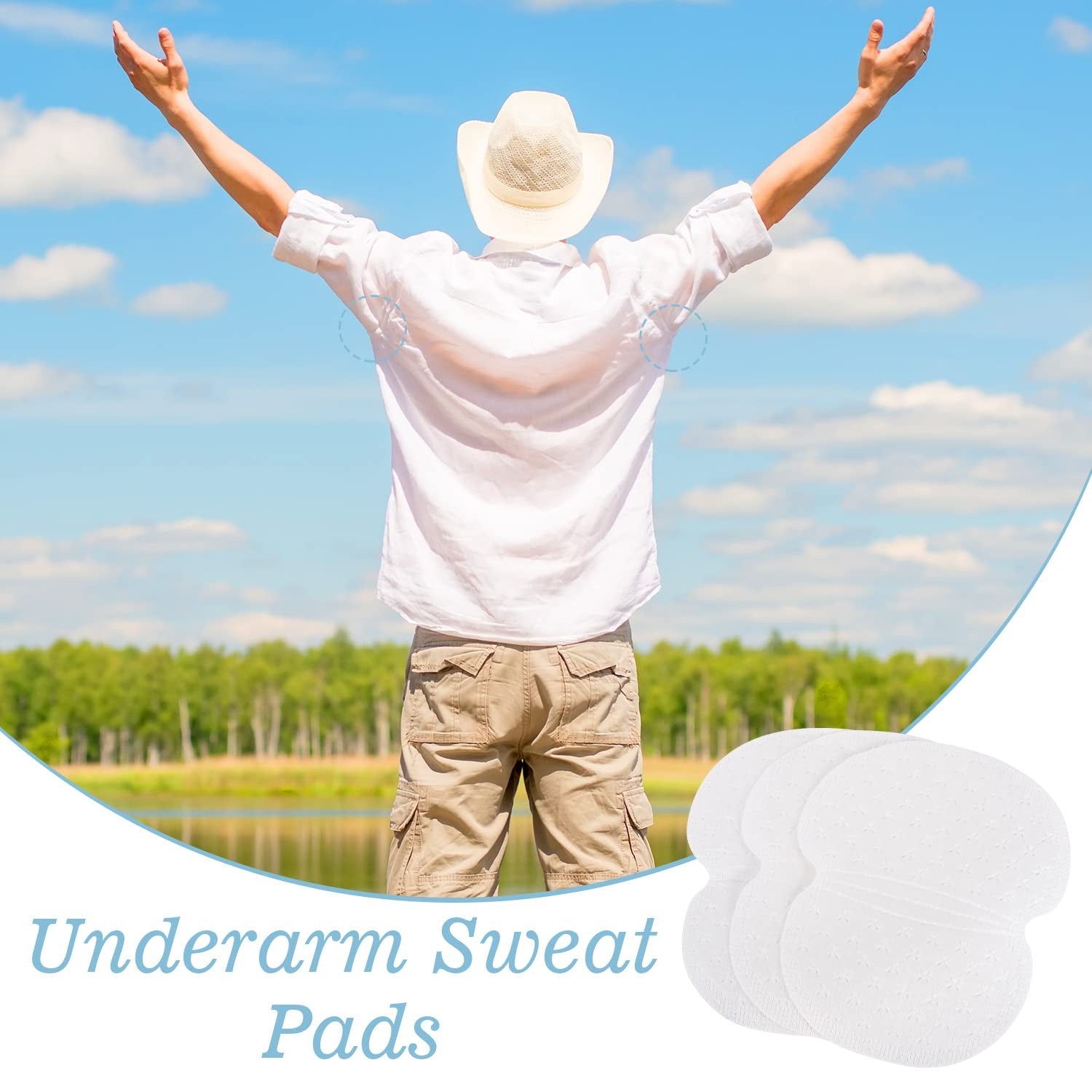 EXTRA LARGE Underarm Sweat Pads, Armpit Sweat Pads for Women and Men 【100 Packs】,Premium Sweat Shield Fight Hyperhidrosis,Disposable Underarm Pads for Sweating Women,Comfortable Unflavored, Non Visible 【Black & White】