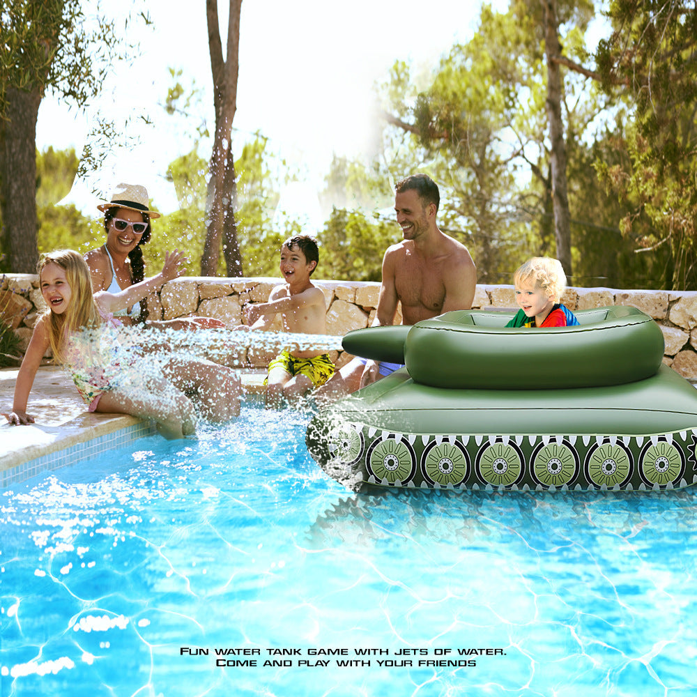 Tank Pool Floats Adult Inflatable Tank Pool Float With Water Cannon, Army Tank Pool Lounger Floaties With Squirt Water Gun, Kids Tank Pool Floats With Blast,Summer Fun Pool Beach Lake Game Battle Toys 【Adult & Kids Size】