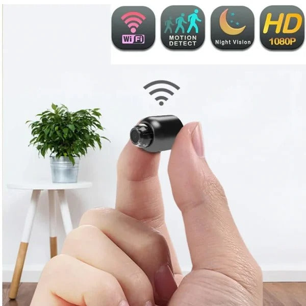Wireless Surveillance IP Camera Mini WiFi Spy Camera 1080P HD Home Night Vision Motion Detection Remote Monitoring 160° Wide Angle Micro Baby Monitor Safety Camera for Home Office Store Warehouse