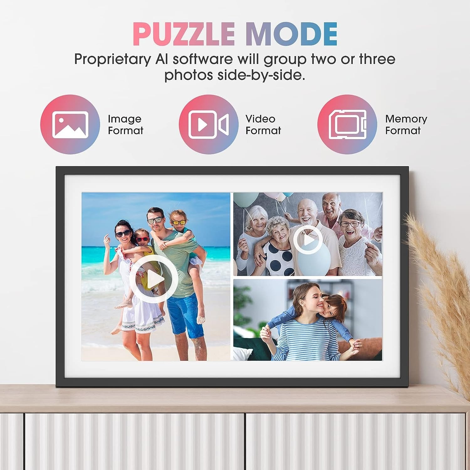 WiFi  10.1" 15.6'' Digital Picture Frame with 1920x1080 Resolution, FHD IPS Touchscreen Digital Photo Frame Share Photos and Videos Remotely via APP