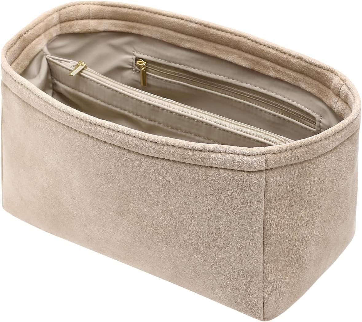 Purse Organizer Insert for Handbags, Softened Felt Bag Insert Organizer for Tote, Handbag Organizer Compatible with LV, Coach, MK, Kate Spade, Goyard, Longchamp, Felt Bag organizer with zipper, Handbag & Tote Shaper, For Speedy Neverfull Tote