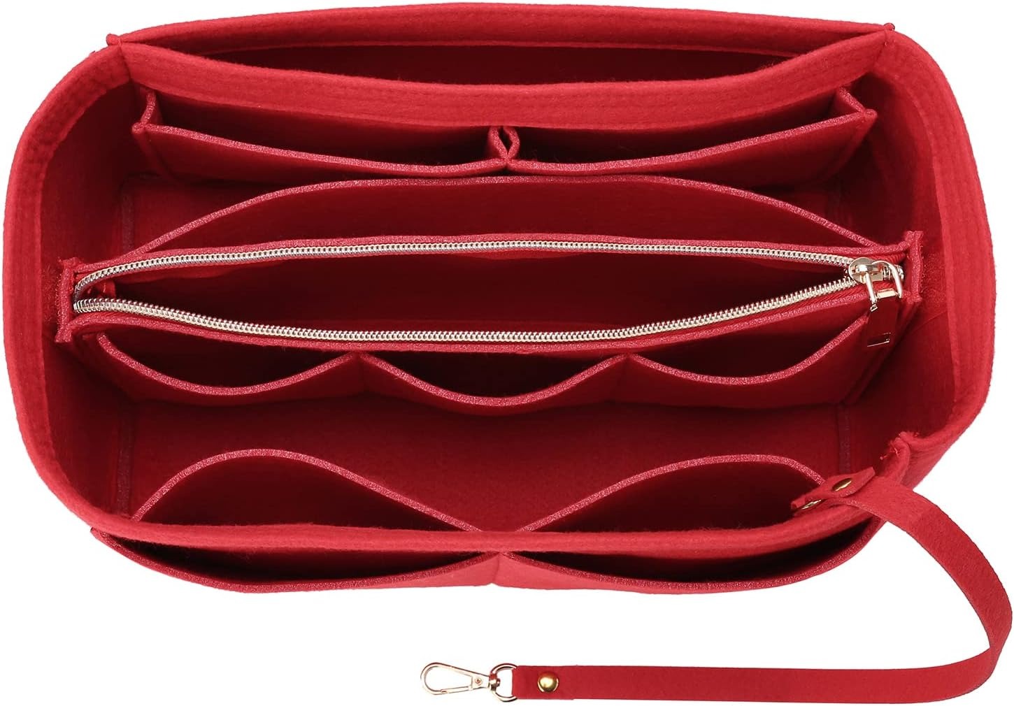 Purse Organizer Insert for Handbags, Softened Felt Bag Insert Organizer for Tote, Handbag Organizer Compatible with LV, Coach, MK, Kate Spade, Goyard, Longchamp, Felt Bag organizer with zipper, Handbag & Tote Shaper, For Speedy Neverfull Tote