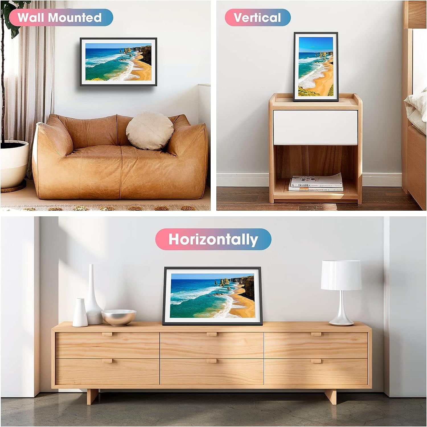 WiFi  10.1" 15.6'' Digital Picture Frame with 1920x1080 Resolution, FHD IPS Touchscreen Digital Photo Frame Share Photos and Videos Remotely via APP