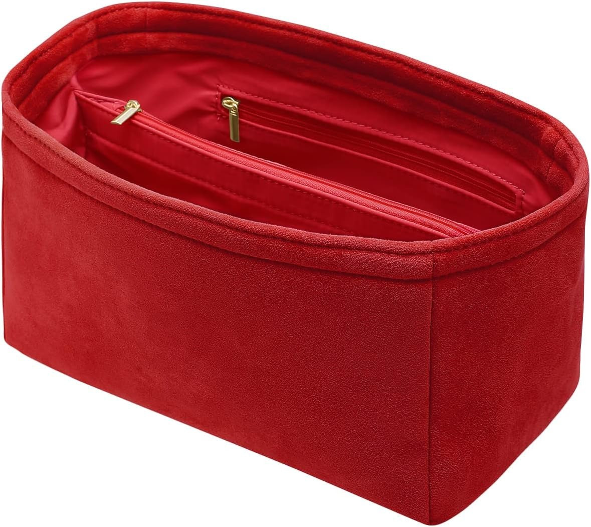 Purse Organizer Insert for Handbags, Softened Felt Bag Insert Organizer for Tote, Handbag Organizer Compatible with LV, Coach, MK, Kate Spade, Goyard, Longchamp, Felt Bag organizer with zipper, Handbag & Tote Shaper, For Speedy Neverfull Tote