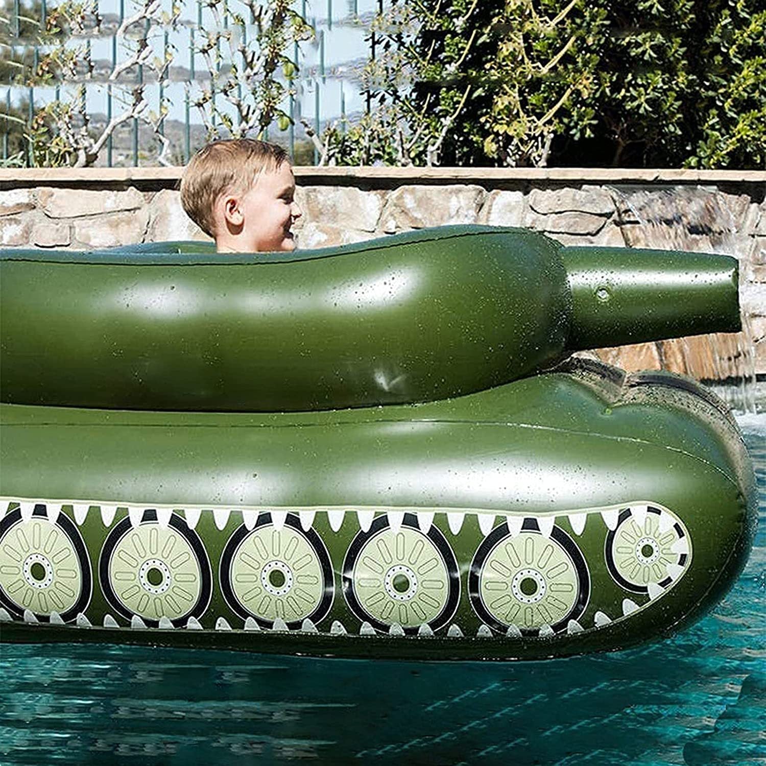 Tank Pool Floats Adult Inflatable Tank Pool Float With Water Cannon, Army Tank Pool Lounger Floaties With Squirt Water Gun, Kids Tank Pool Floats With Blast,Summer Fun Pool Beach Lake Game Battle Toys 【Adult & Kids Size】