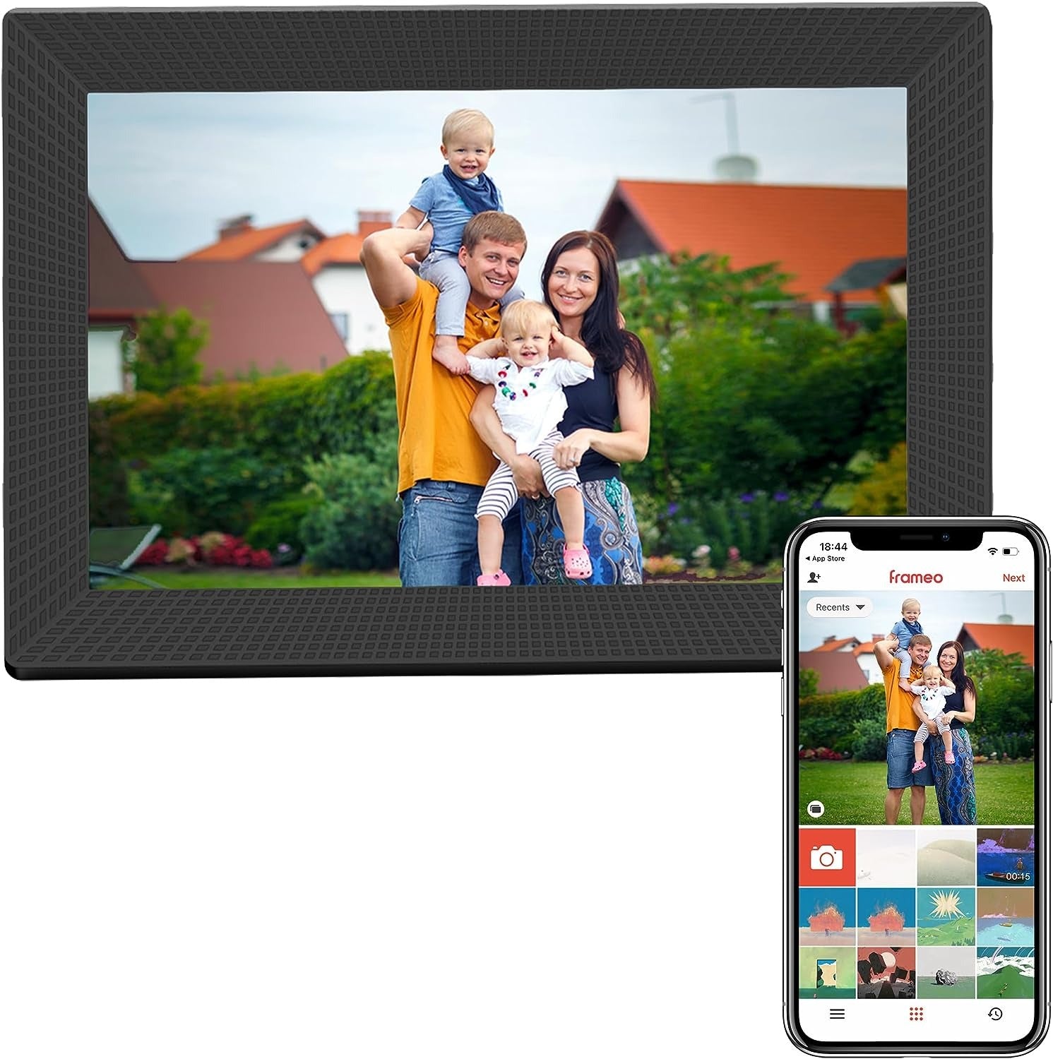 WiFi  10.1" 15.6'' Digital Picture Frame with 1920x1080 Resolution, FHD IPS Touchscreen Digital Photo Frame Share Photos and Videos Remotely via APP