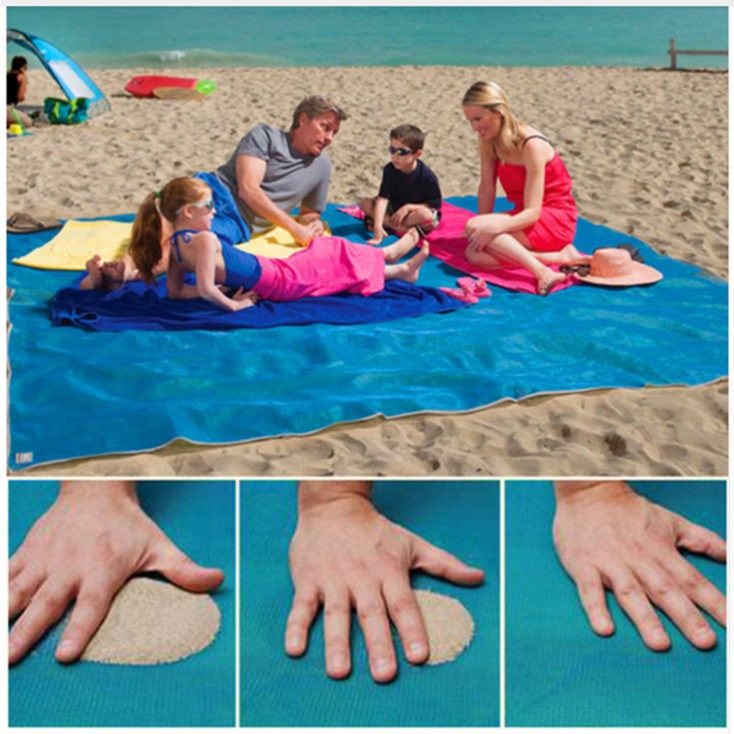 Sand Proof Blanket Sand Free Lightweight Compact Large Beach Towel Mat Fast Dry Waterproof Easy Clean Ultra Portable Blanket 【79“inches * 79"inches】