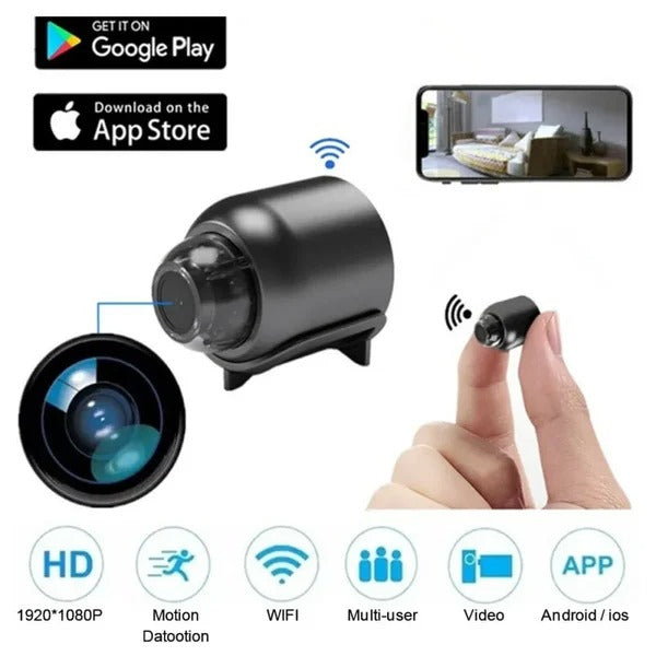 Wireless Surveillance IP Camera Mini WiFi Spy Camera 1080P HD Home Night Vision Motion Detection Remote Monitoring 160° Wide Angle Micro Baby Monitor Safety Camera for Home Office Store Warehouse