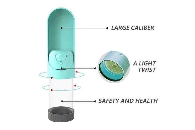 Portable Pet Water Bottle, Travel Water Cup Dispenser for Dogs Cats Small Animals, Antibacterial Drawer-Style Reversible & Lightweight Leak Proof BPA Free Food Grade Outdoor Drink Bottle Bowl