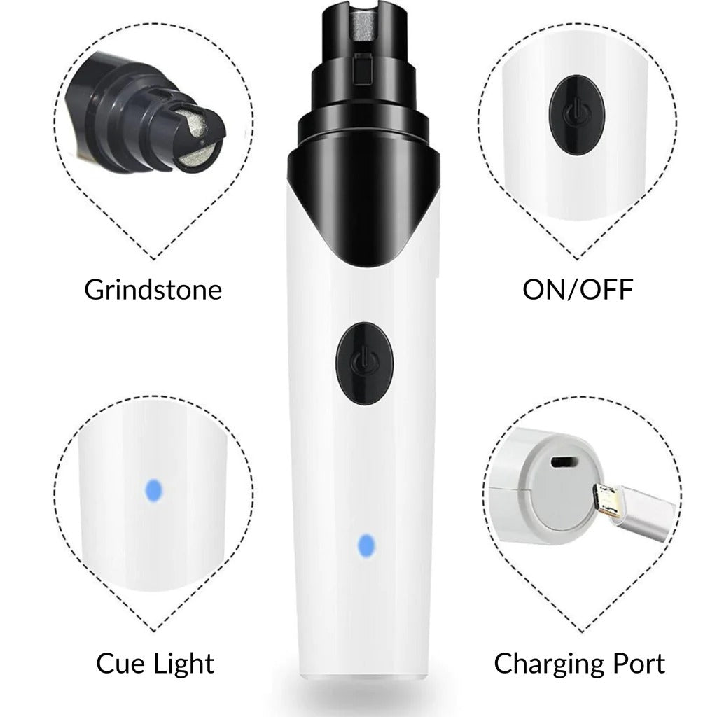 無痛 USB 充電狗指甲研磨器可充電寵物指甲刀靜音電動狗貓爪子指甲美容修剪工具