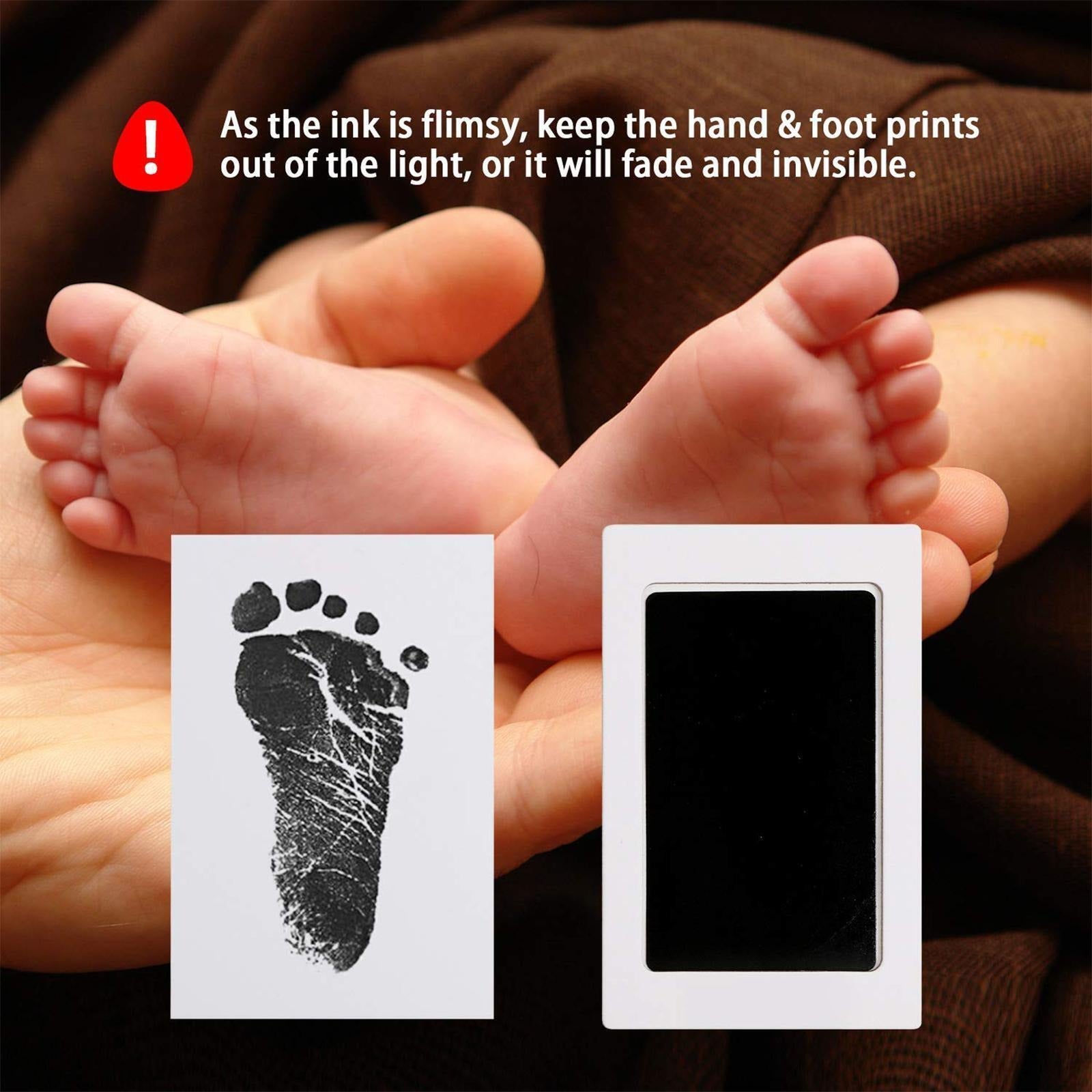 HANDMANDE Hottest Safe Non-Toxic Baby Footprints Handprint No Touch Skin Inkless Ink Pads Kits for 0-6 Months Newborn Pet Dog Paw Prints Souvenir