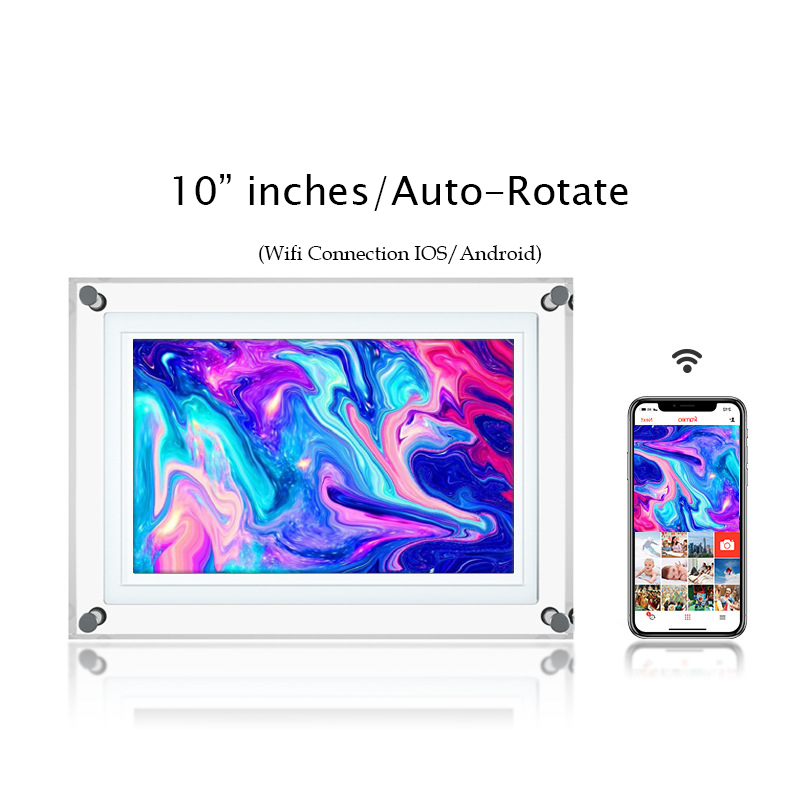 Amaboo Acrylic Digital Picture Frame, Newest Transparent Photo Frame Design Digital Photo Frame-IPS HD Screen 16GB Memory Auto Rotation Photo/Music/Video Playback 【5" & 7" & 10.1" inch WiFi Frameo】