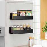 REALINN Magnetic Spice Rack Organizer, Moveable Fridge Spice Shelves, Space Saver for Refrigerator and Microwave Oven, Metal Refrigerator Shelf