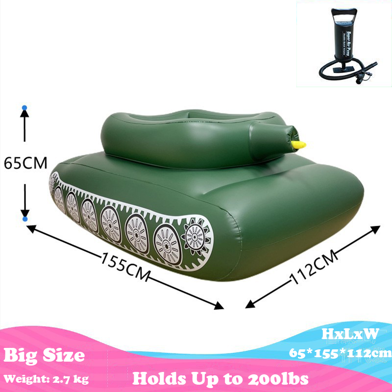 Tank Pool Floats Adult Inflatable Tank Pool Float With Water Cannon, Army Tank Pool Lounger Floaties With Squirt Water Gun, Kids Tank Pool Floats With Blast,Summer Fun Pool Beach Lake Game Battle Toys 【Adult & Kids Size】