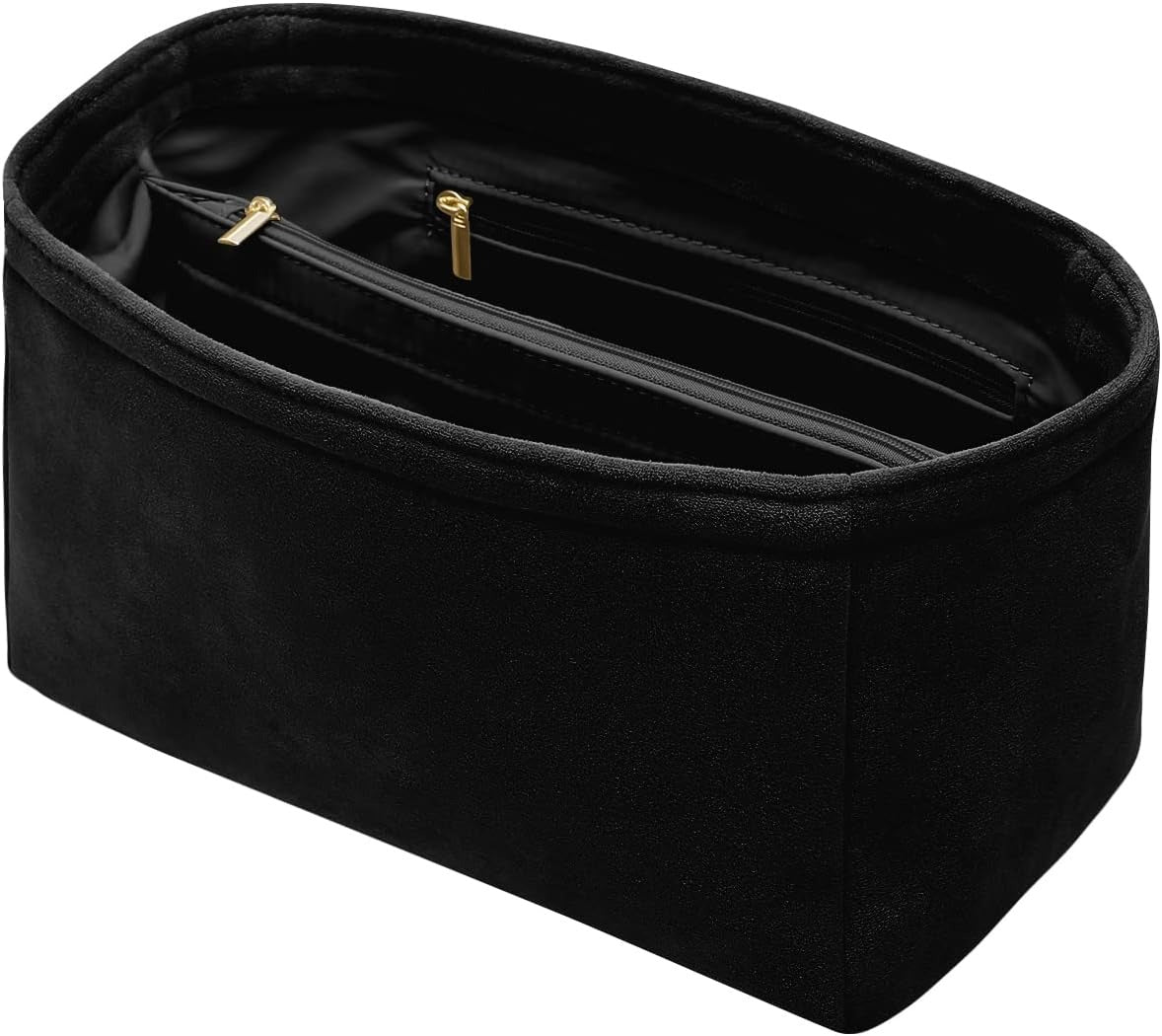 Purse Organizer Insert for Handbags, Softened Felt Bag Insert Organizer for Tote, Handbag Organizer Compatible with LV, Coach, MK, Kate Spade, Goyard, Longchamp, Felt Bag organizer with zipper, Handbag & Tote Shaper, For Speedy Neverfull Tote