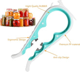 ar Opener Bottle Opener for Weak Hands, 5 in 1 Multi Function Can Opener Bottle Opener Kit with Silicone Handle Easy to Use for Children, Elderly and Arthritis Sufferers, Mutil Jar Opener Get Lids Off Easily
