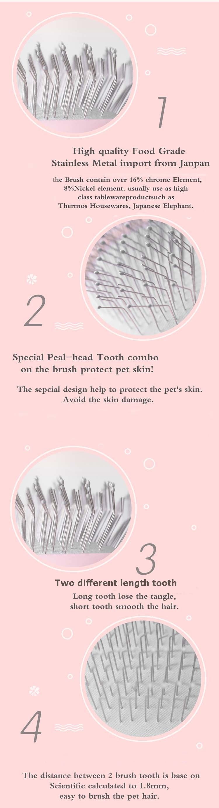 Cats Grooming Tool Stainless Steel Shedding Brush Pet Hair Remover