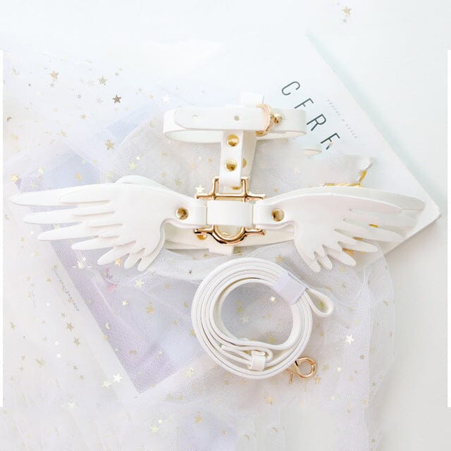 Teddy Bears Angel Network Red traction rope skin pink strap Marges Cat item ring external use pet collar wings cat leash harness 4ever Pet Lover A L