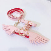 Teddy Bears Angel Network Red traction rope skin pink strap Marges Cat item ring external use pet collar wings cat leash harness 4ever Pet Lover C S