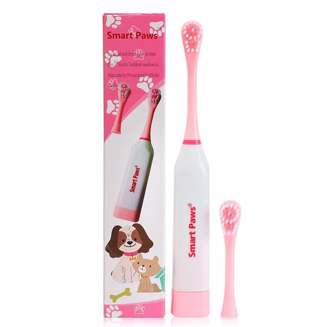 Electric Pet Dog Tooth Brush Cleaning Dogs Teeth with Non-slip Handle Perfect Teeth Care for Pet Dog Oral Health Products 4ever Pet Lover Pink