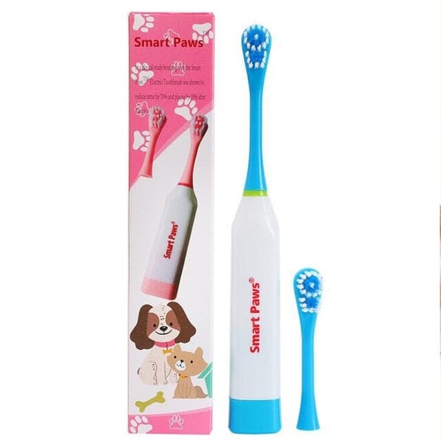 Electric Pet Dog Tooth Brush Cleaning Dogs Teeth with Non-slip Handle Perfect Teeth Care for Pet Dog Oral Health Products 4ever Pet Lover Blue