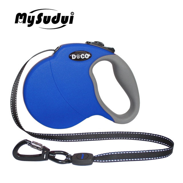 DOCO® All Day Adventure Retractable Dog Leash - Reflective Tape, Anti-Slip, Tangle-Free Secure Control -Dogs up to 22lbs (Small, Black)